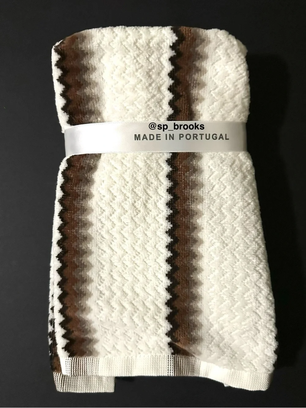 🎁6PC FELPINTER Bath Towel Set - Portugal Cotton Cream Zigzag Textured Towels